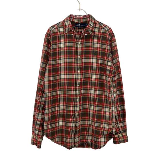 Ralph Lauren Red Green Blue Yellow  Plaid Button Down Shirt Small - Picture 4 of 7